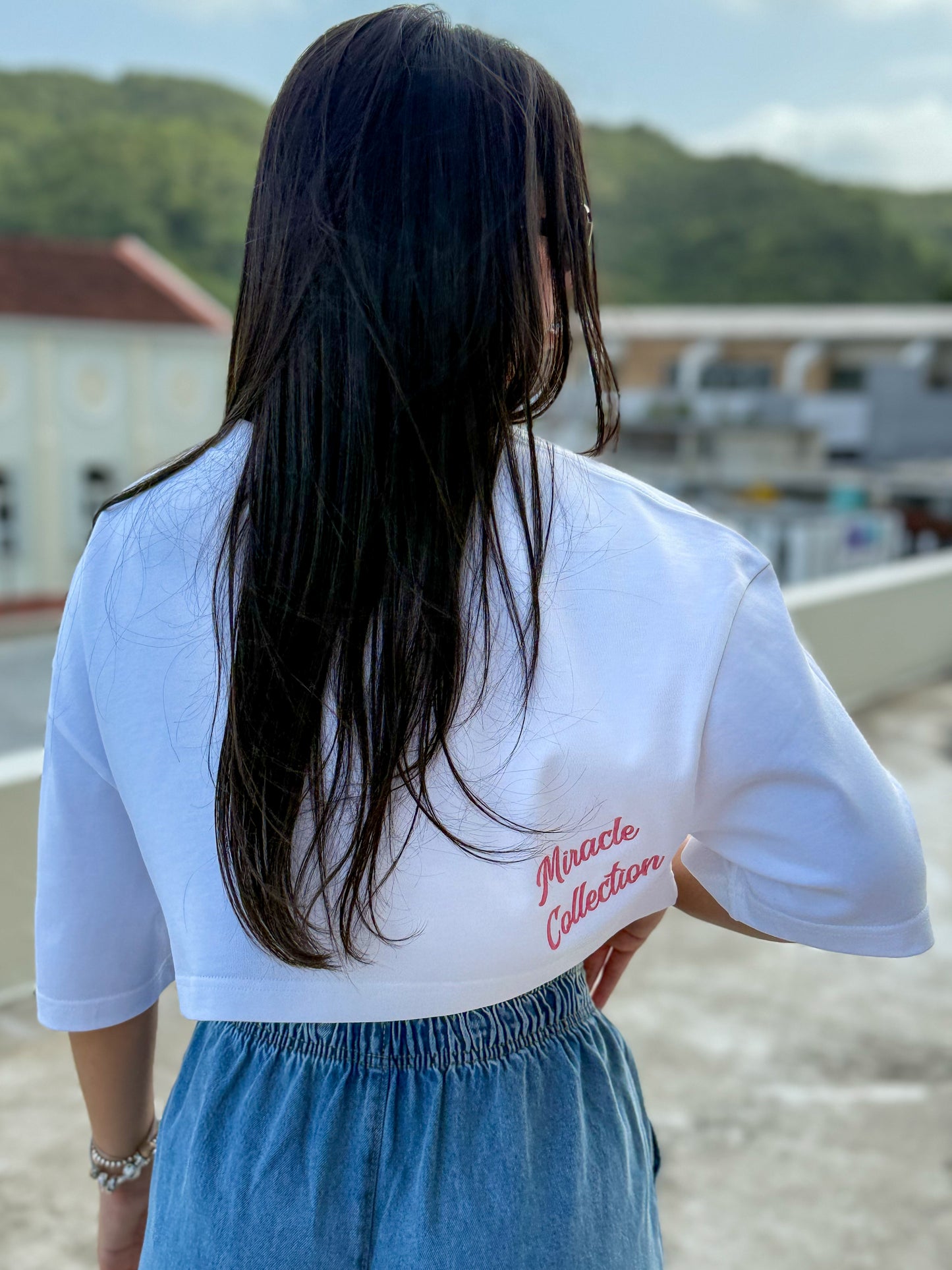 Miracle Pink White Crop Top